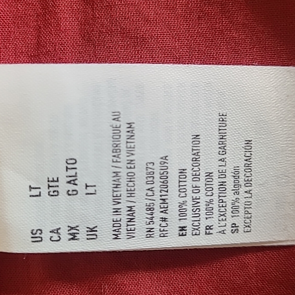 American Eagle Seriously Soft Classic Fit Lg Slv Button Down Shirt  Sz LT. Rust - Picture 10 of 12